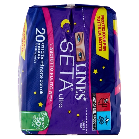 Lines Seta ultra notte con ali 20 pz